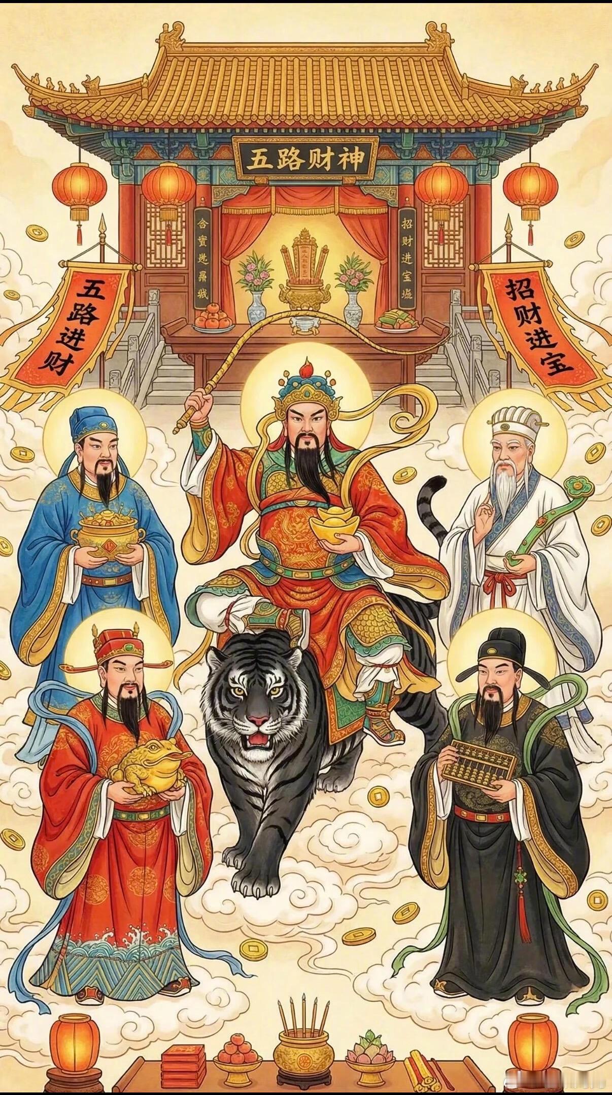 迎财神财乘骏马来，大年初五迎五路财神接财运🤲🏻