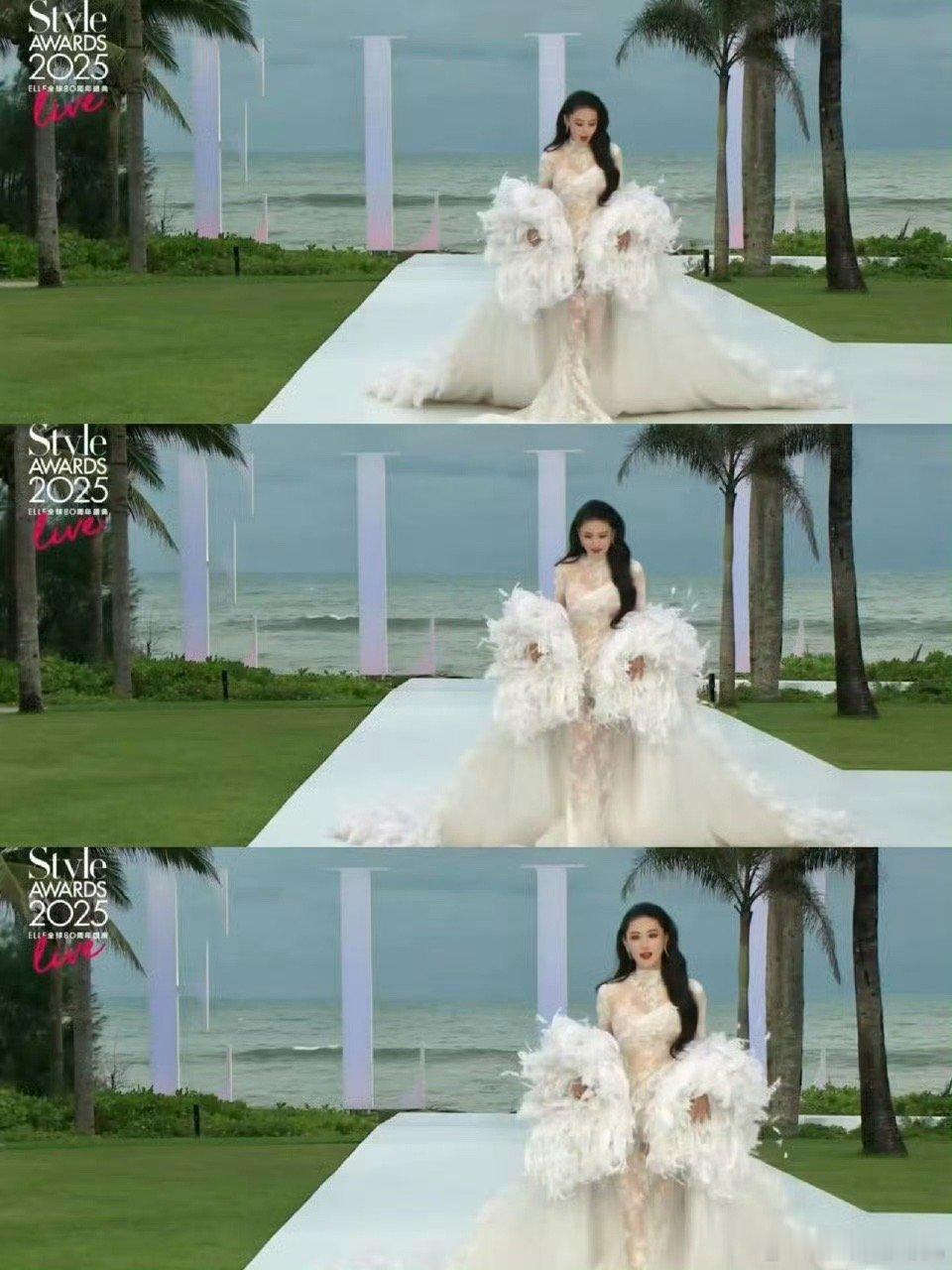 张馨予出场秒了张馨予这次的造型真的是教科书级别的红毯穿搭，半透视蕾丝裙展现出完