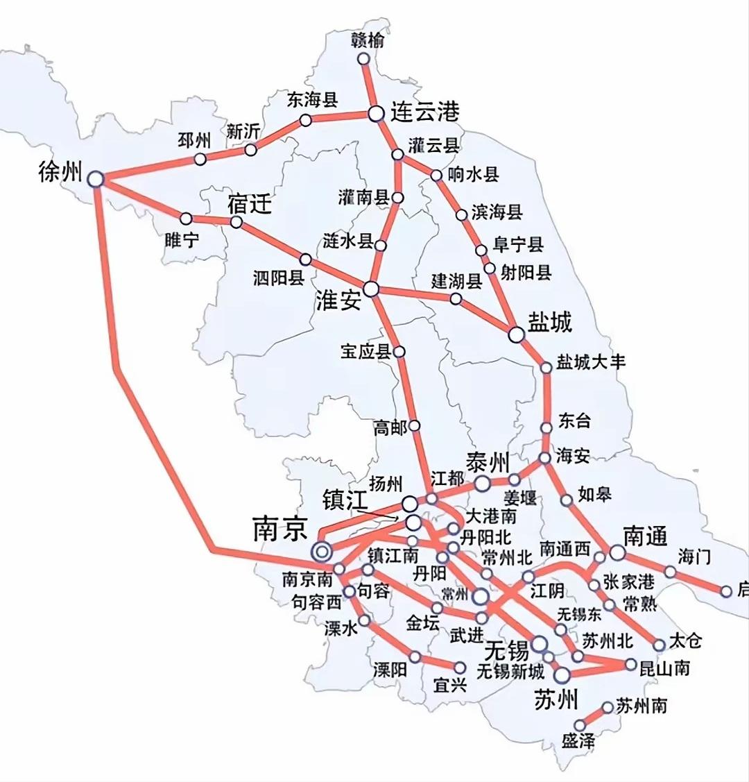 其实江苏该优先建设的是一条徐州宿迁淮安扬州镇江的350公里时速高铁。到了镇江之后