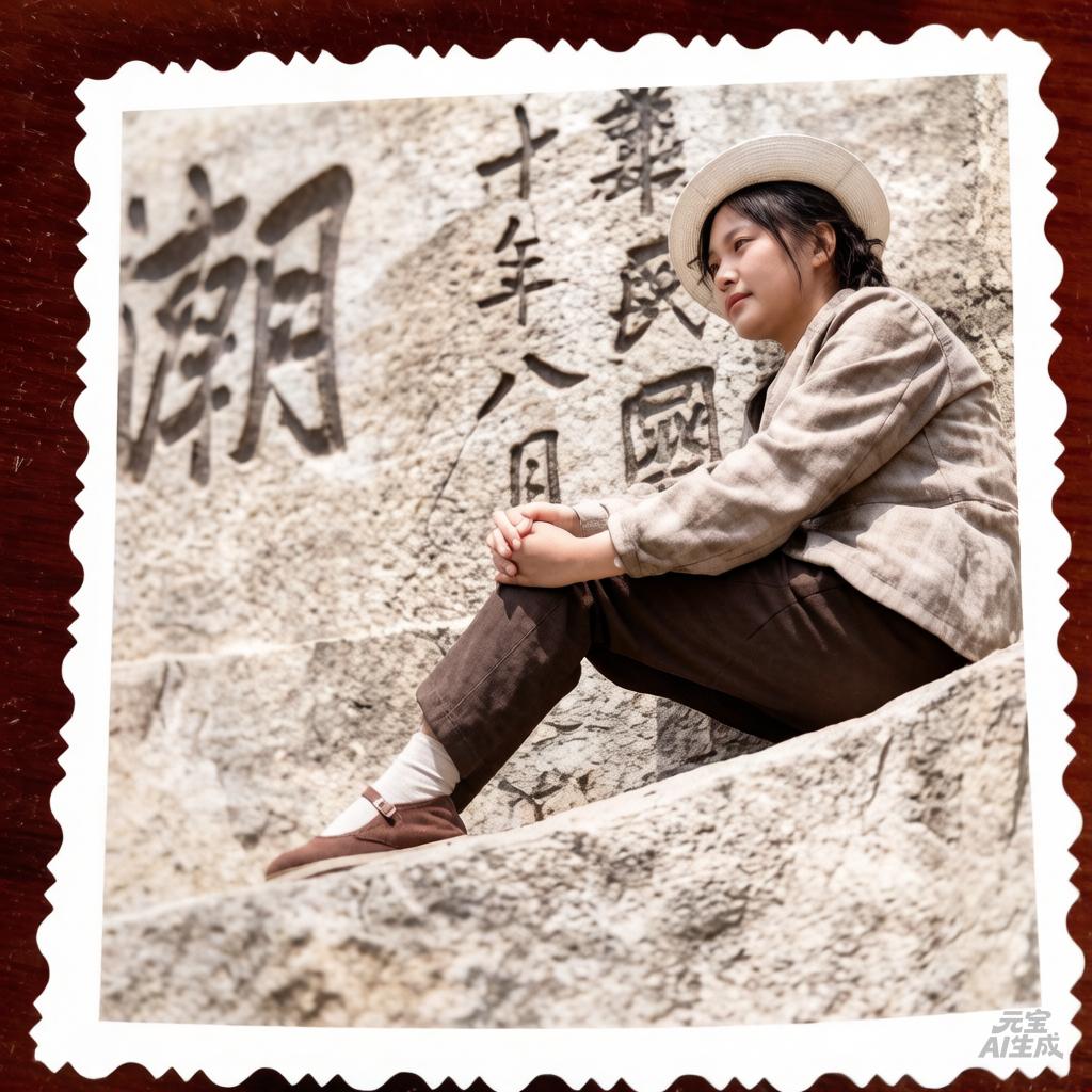 上周日去崂山潮音瀑游玩，勾起了45前游潮音瀑的情景，翻出当年的黑白老照片，已经泛