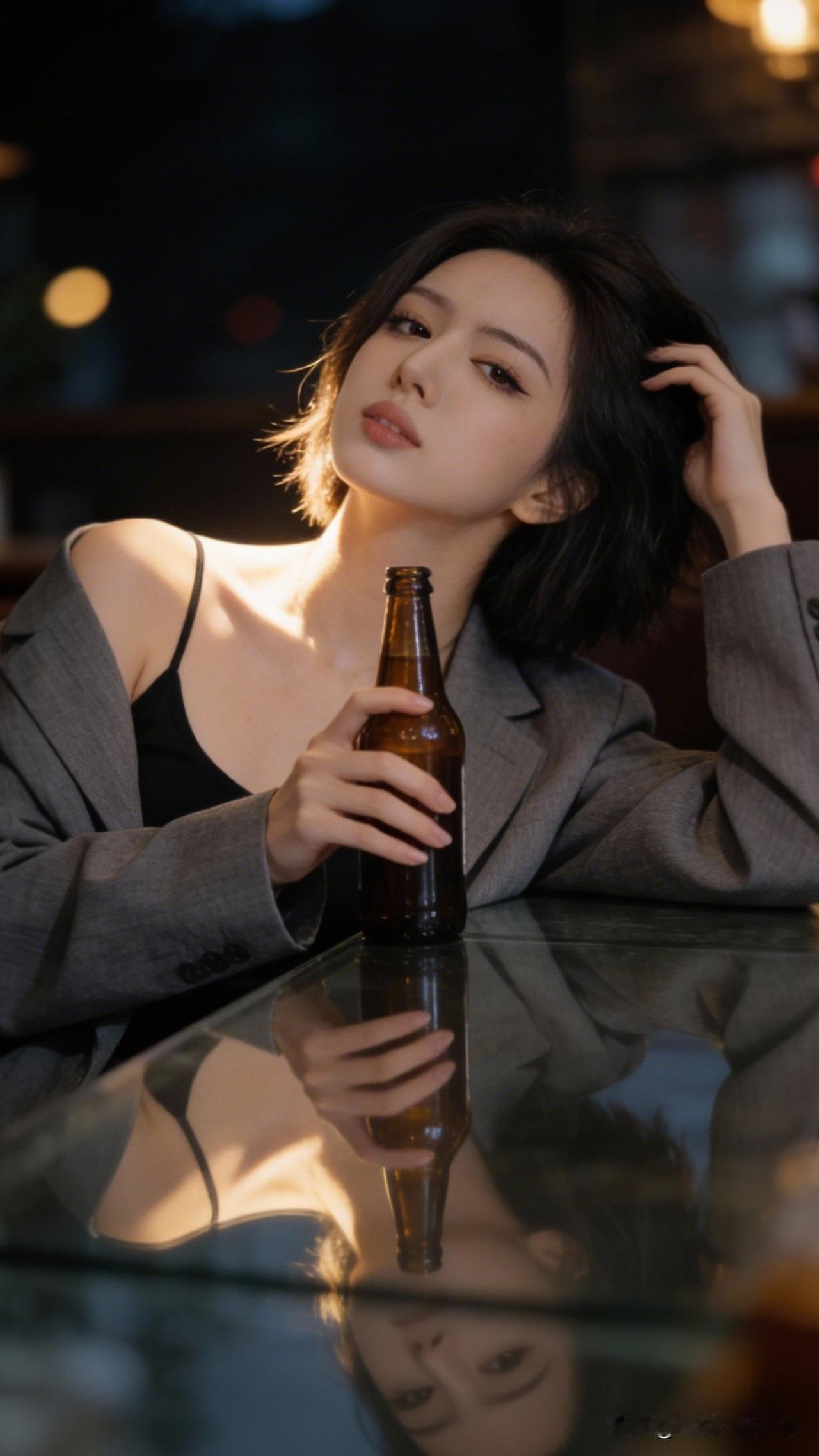 酒盏相对月，清辉映美人。如何穿搭出满满高级感?都市女性夜晚独酌，享受宁静时光