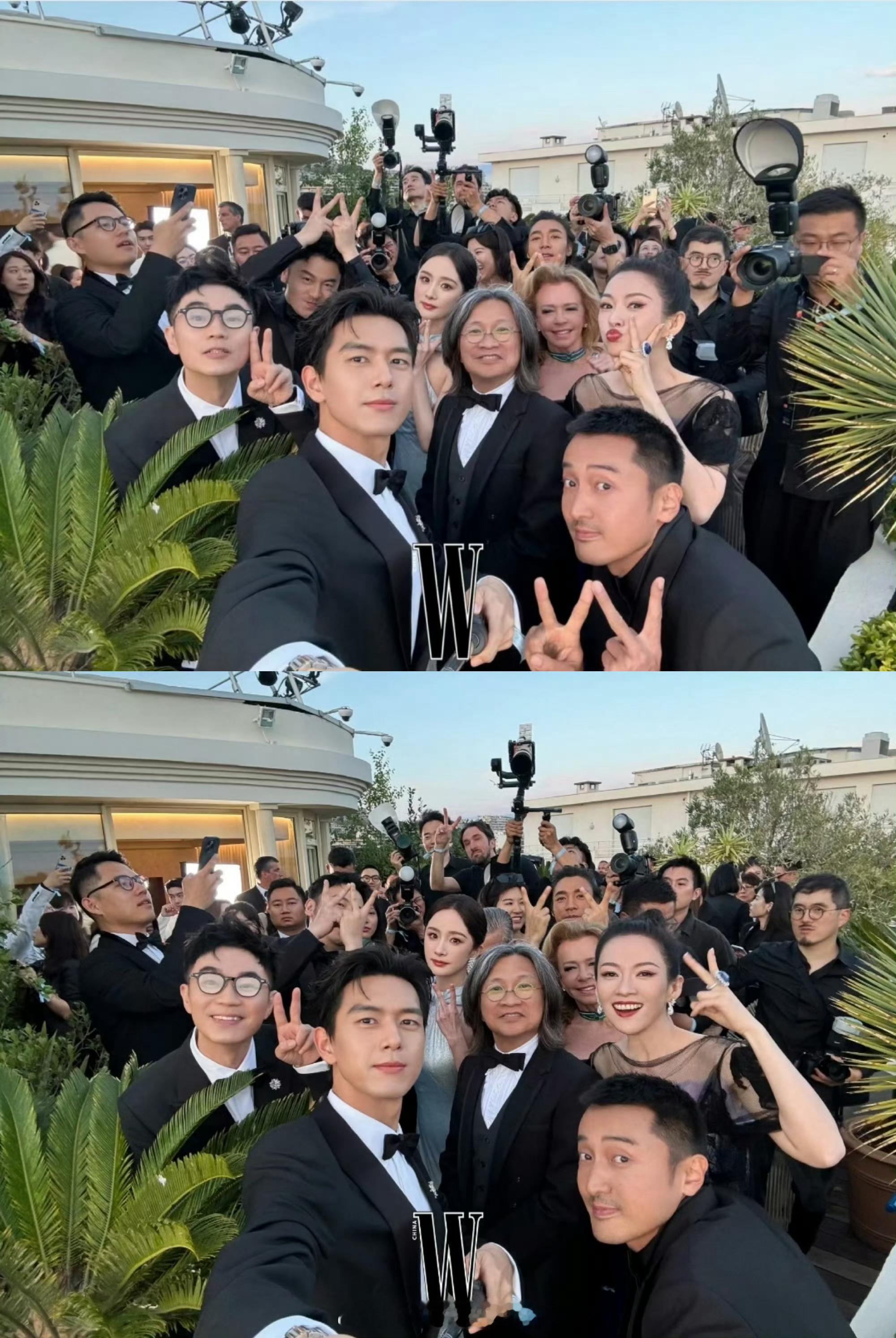 明星合照里的李现，一眼帅气