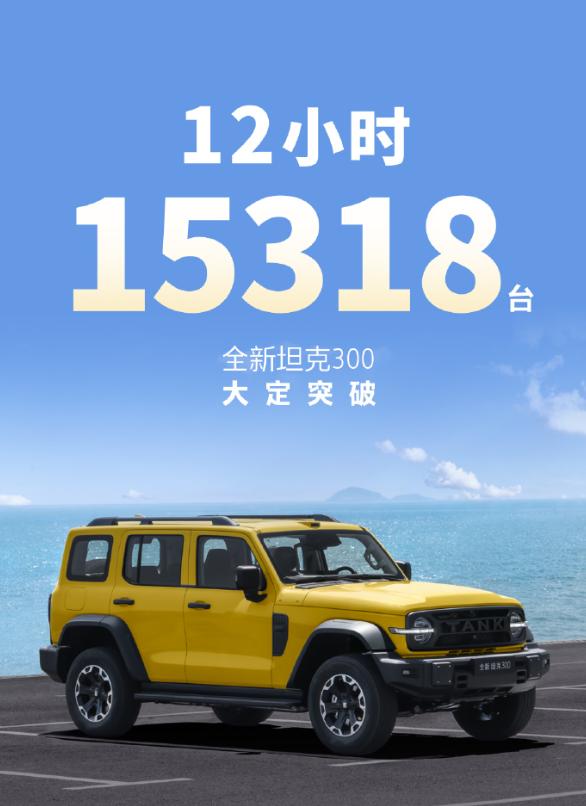 全新坦克300大定开启12小时订单破15318台，这个成绩咋样？来看下坦克30