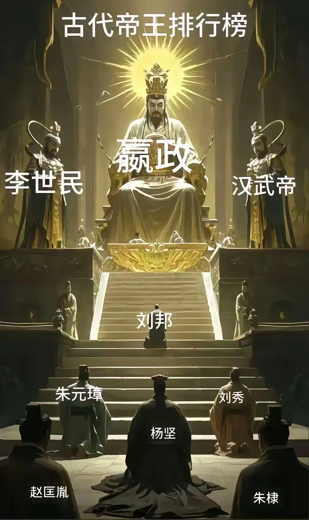 感觉把朱元璋的历史地位排的低了，朱元璋赶跑了异族统治者，解放了汉人，恢复了中国，