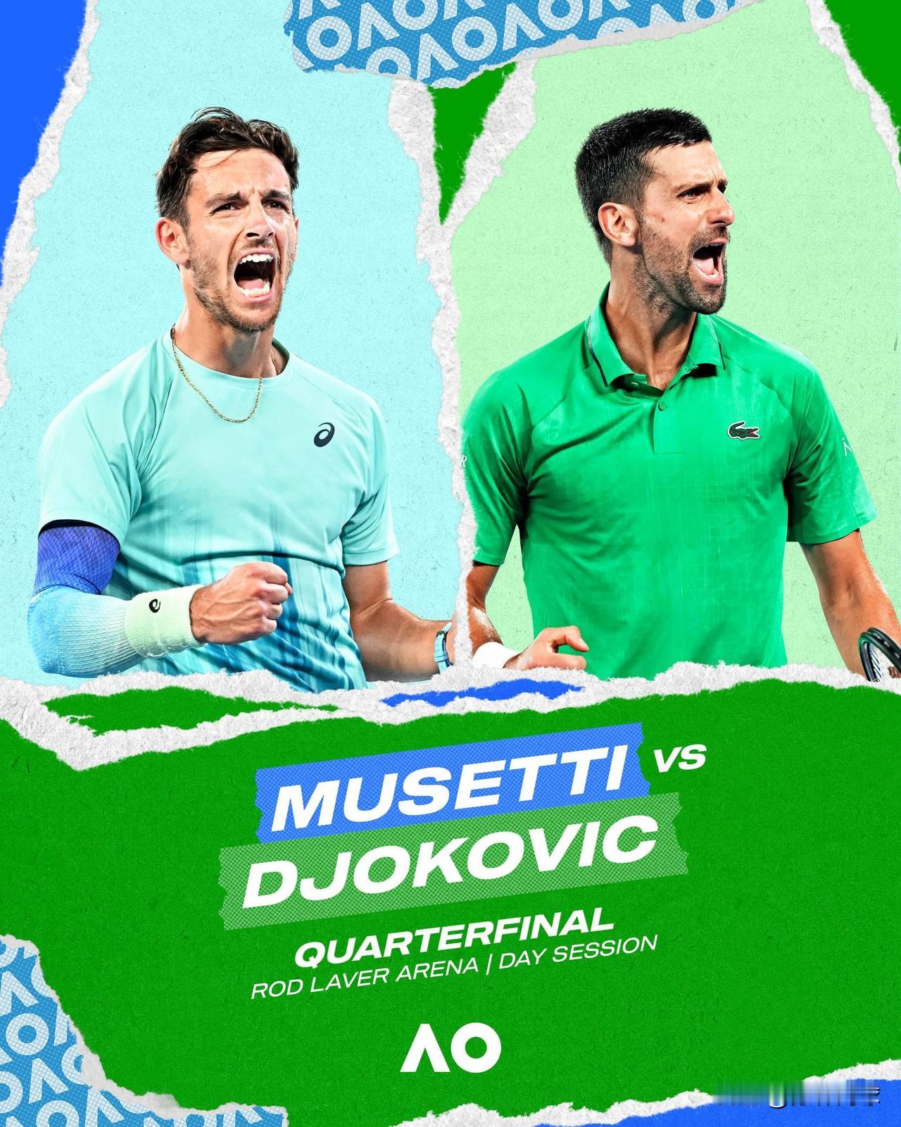 德约科维奇vs穆塞蒂首盘德约科维奇2-0后，急转直下连丢3局。被穆塞蒂连破两