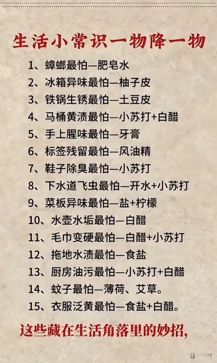 生活小妙招一物降一物，让你的生活更轻松！🌟