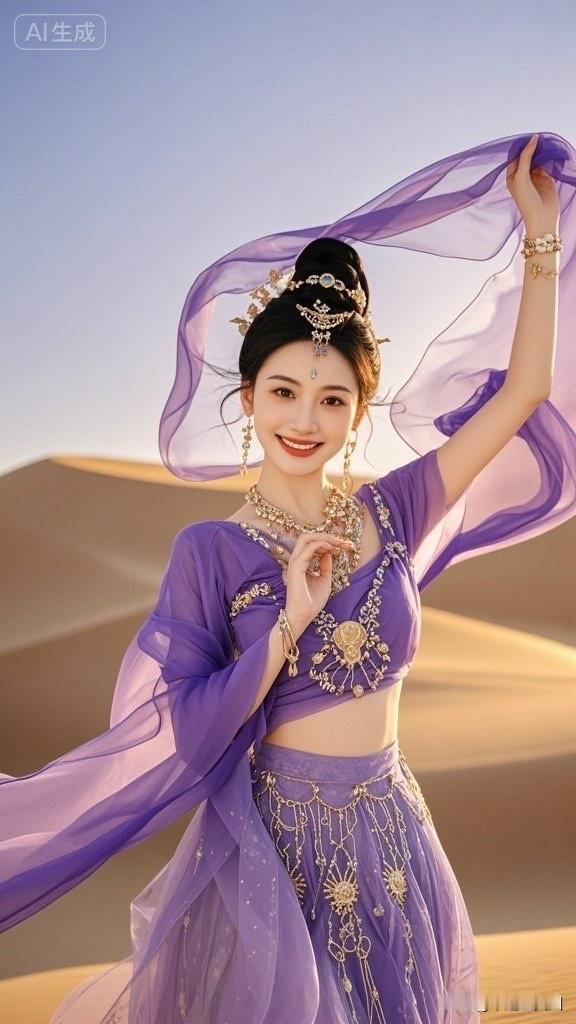 沙漠中的紫色仙子，惊艳了整个沙丘！🌙✨