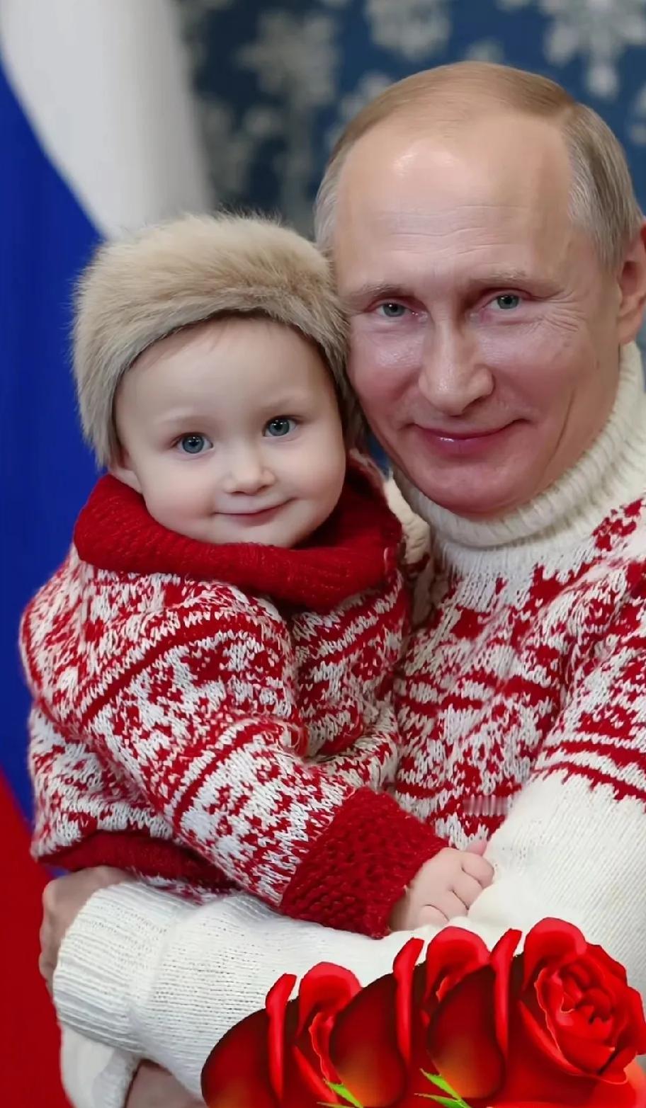 同框穿同款花色毛衣的祖孙俩直接戳中人心最软处！谁能想到铁腕硬汉面对孙辈，