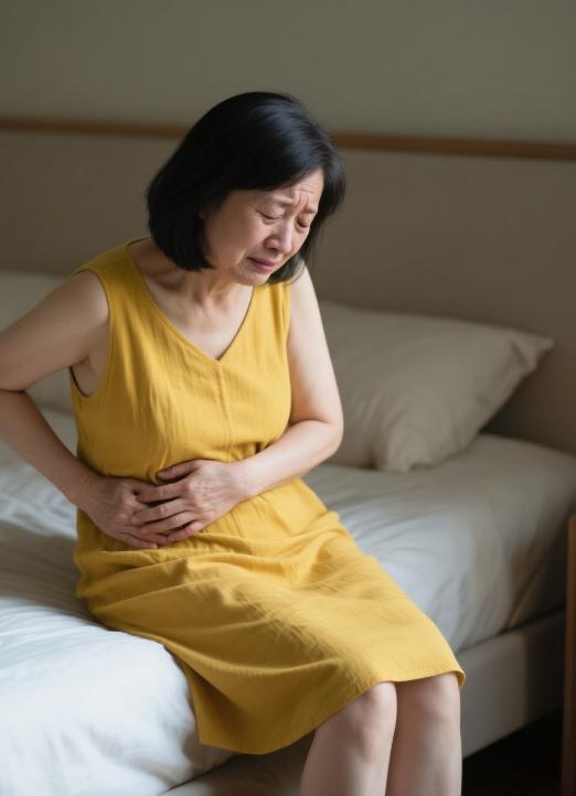 【患者提问】我老婆今年52了，前段时间总说自己恶心、想吐，还老喊肚子隐隐作痛。其