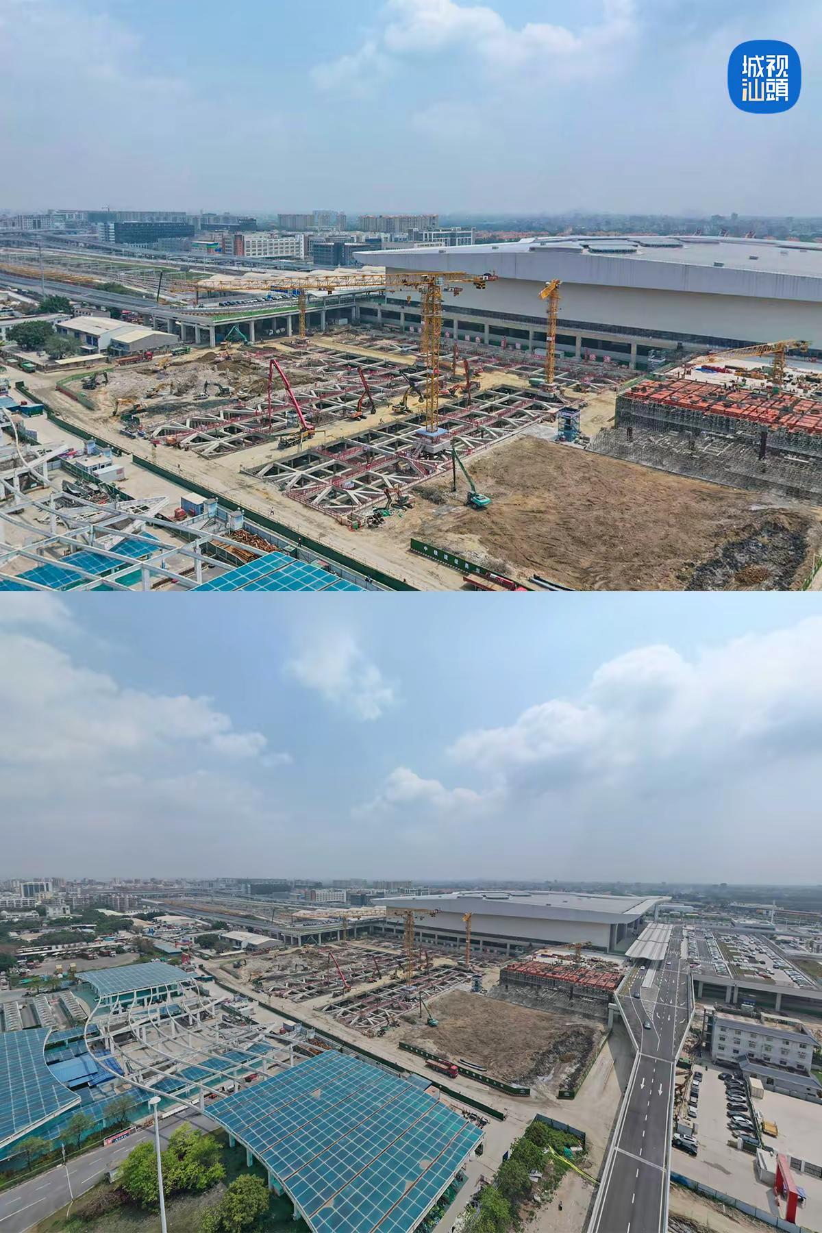 正在建设中的汕头站西站房及配套工程。汕头汕头站高铁站汕头站扩建