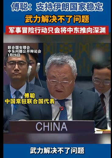 美国“林肯”号航母编队刚刚驶入波斯湾，中国常驻联合国代表傅聪，就在安理会现场发出