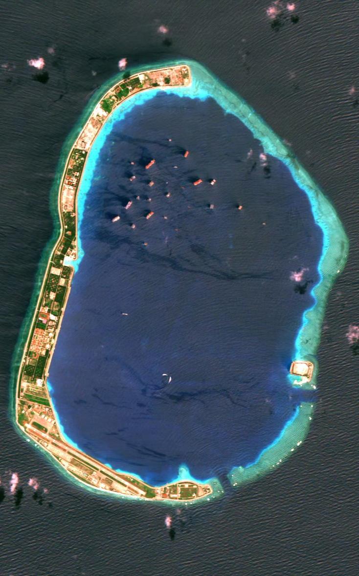 南海美济岛卫星图