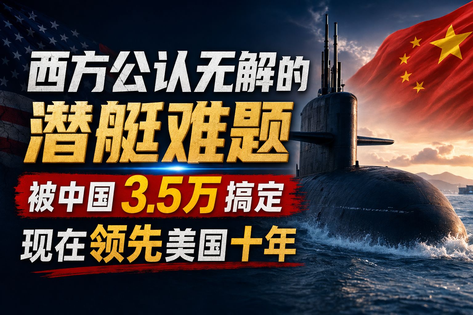 西方公认无解的潜艇难题，被中国3.5万搞定，现在领先美国十年
