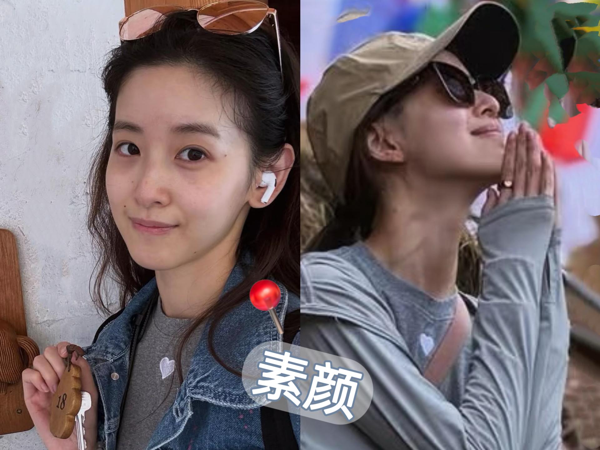 31岁章泽天晒素颜旅行照。好真实的小天呀，素颜也很美，作为二胎妈妈，状态真不错