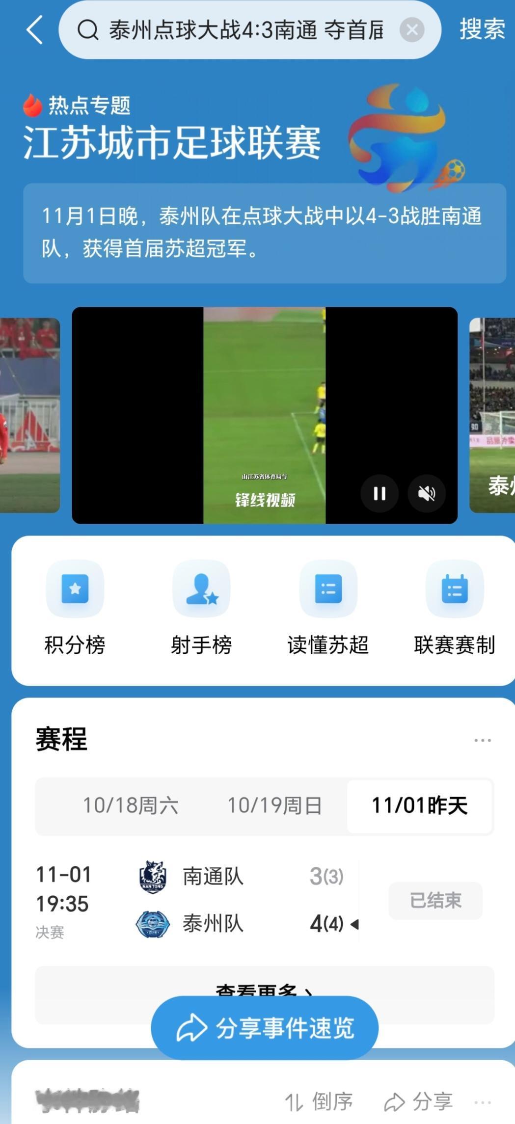 昨晚江苏城市足球联赛的决赛结果再次诠释了什么叫“大热必死”。南通队从开赛开始就