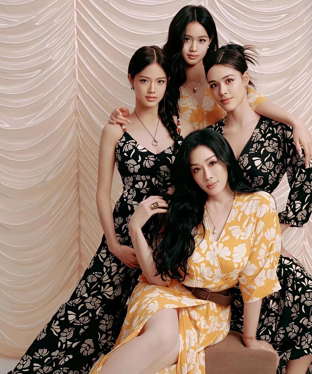大家来聊聊，哪个女儿和钟丽缇长得最像呢？钟丽缇以后必定会是最幸福的丈母娘吧，一想