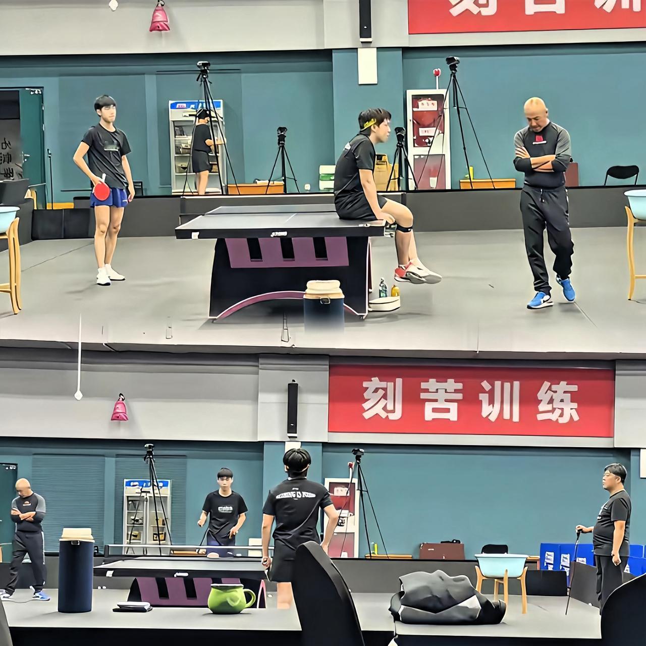 大头好像是换主管教练了！肖指导还是一直在他旁边唠叨个不停，看着他这个小徒弟