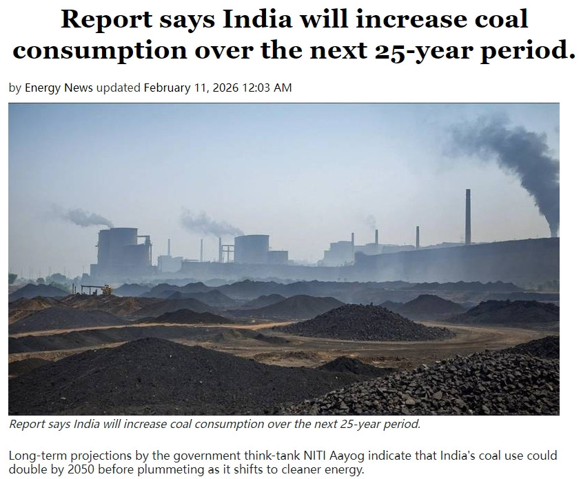 印度发改委报告，2050年煤炭用量翻倍达26.15亿吨印度国家转型委员会（NIT
