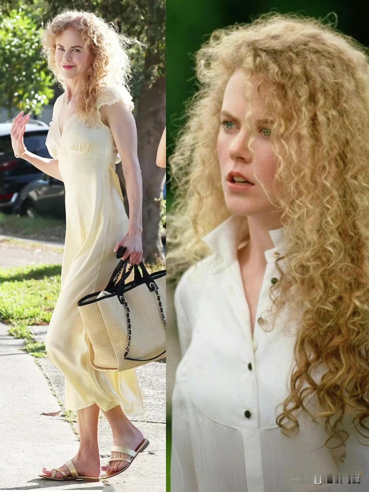 58岁了做回了20岁时候的卷发感觉时光穿越了​…她有几年状态看起来不