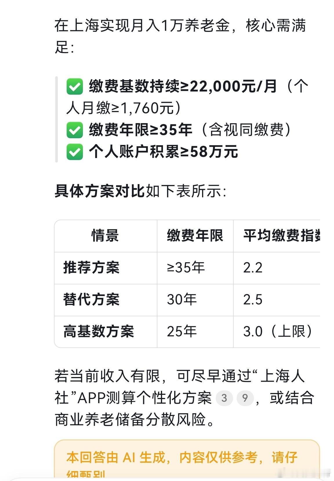 这两天关于社保的讨论比较多，我们大概了解一下。以上海为例，要实现退休金一万的目标