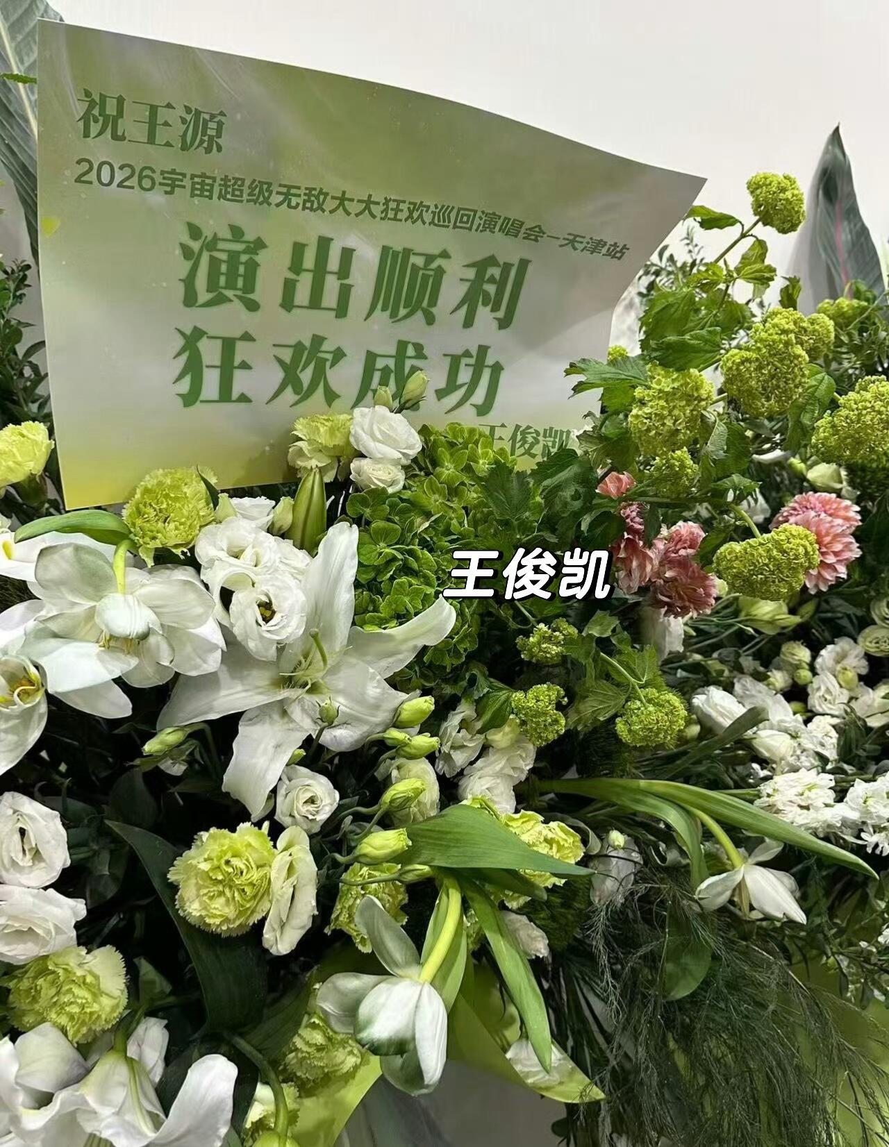 王源演唱会花篮合集目前有王俊凯，易烊千玺，汪苏泷，郭俊辰，黄雅莉王皓，海来阿木