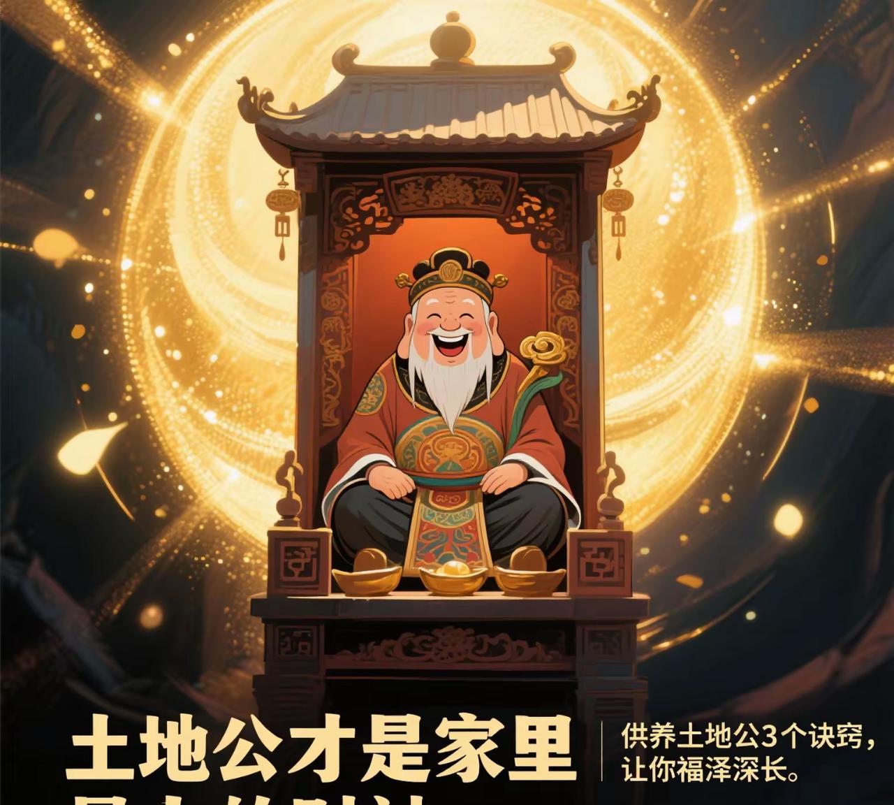 你知道吗？土地公才是家里最大的财神，供养土地公，让你福泽深长土地公可是守