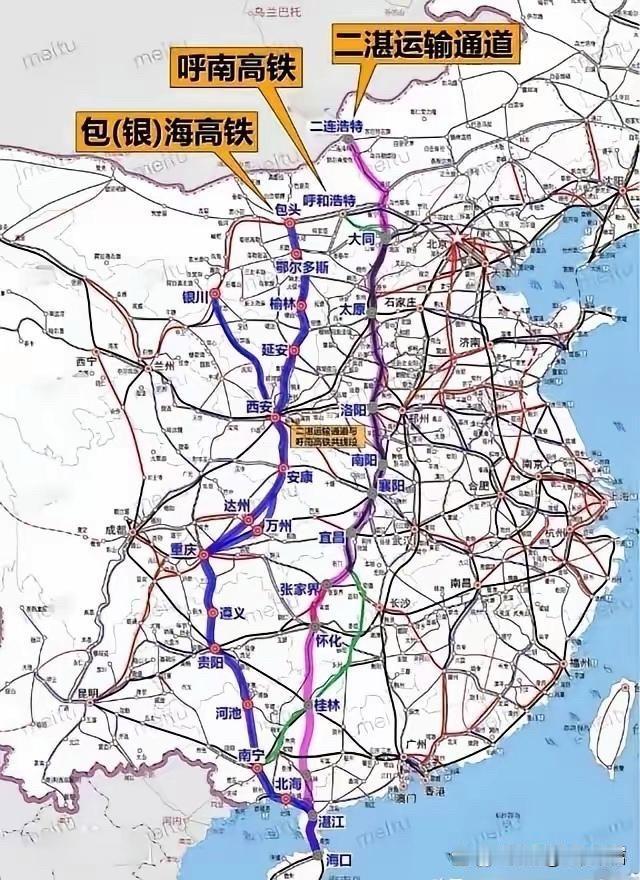 呼南高铁(也称二湛高铁)从十四五开始就不停的变化！最开始就是条南北直线通道！后因