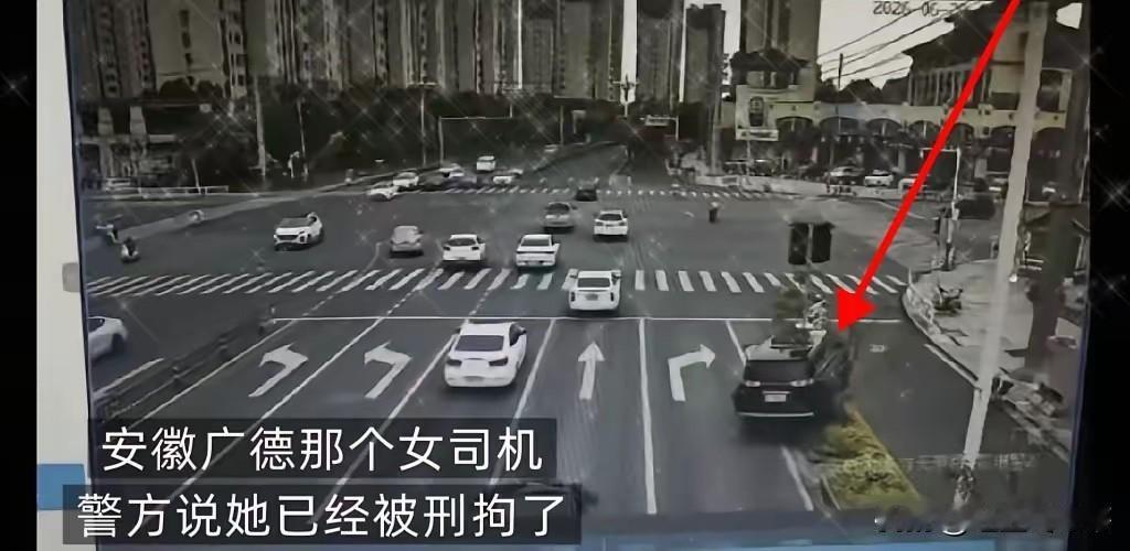 安徽广德，母亲带着两个小孩，在斑马线旁等红绿灯左转。忽然，一辆飞驰而来的车越过绿