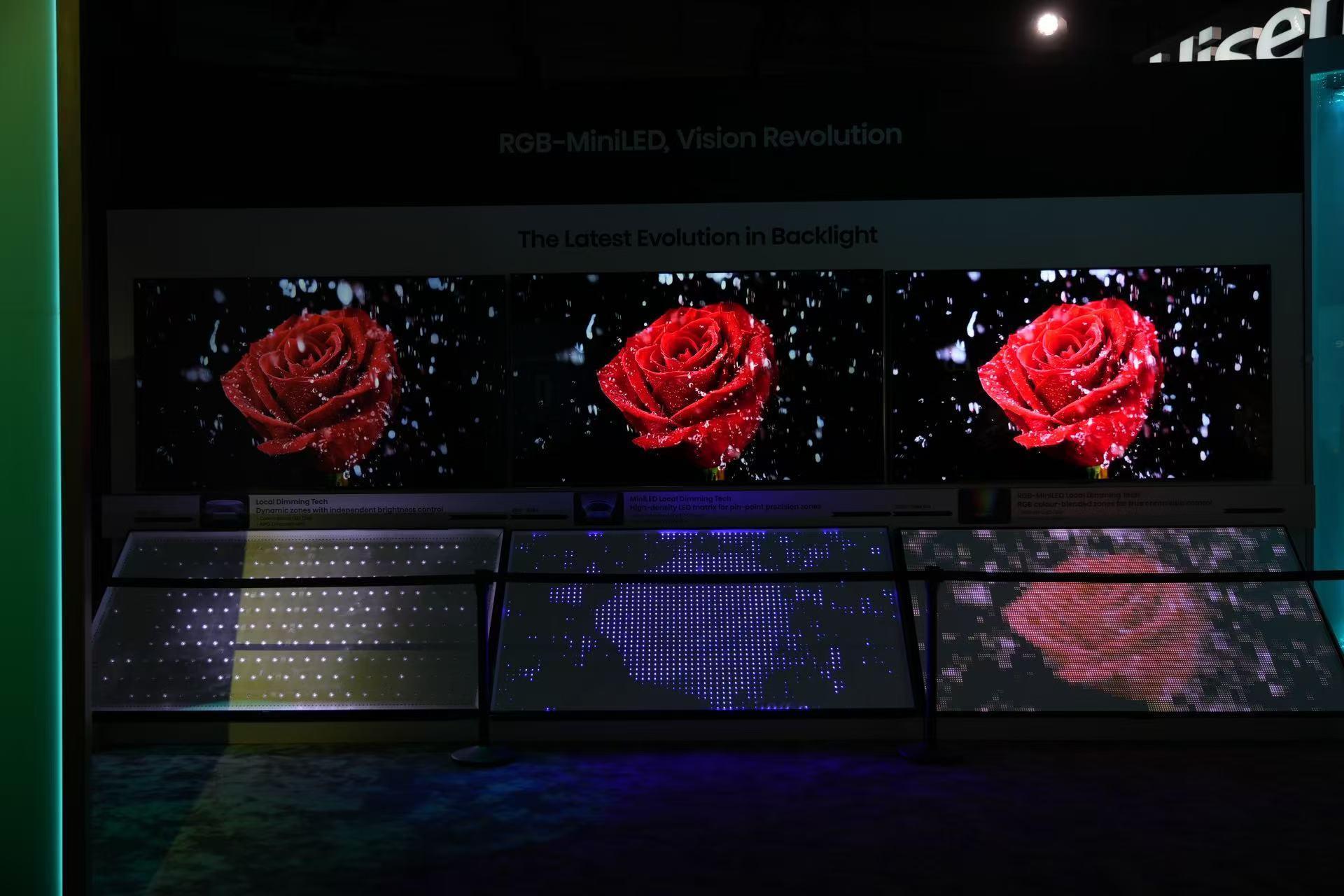 海信这次在德国的IFA展上，全球首秀了RGB-MiniLED电视新品U7SP