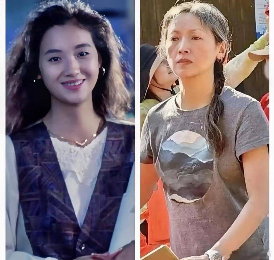 仔细看吴倩莲的长相​越发觉得奇怪​不是因为她变老了，而是因为她56岁了居然只是头发变白了而已，脸一点