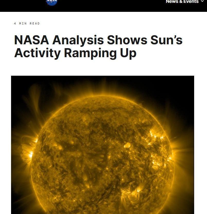 太阳醒了，而且脾气比所有人想的都大。美国宇航局（NASA）当初的预测，现在看来