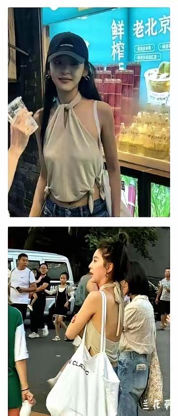 看到第一张图，我的直观描述是这样的：这是谁呀？衣服就像布袋一样挂在身上。出门社