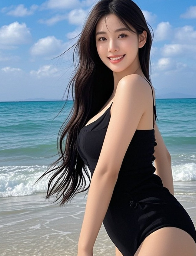 沙滩倩影多妩媚，丰腴才是真滋味