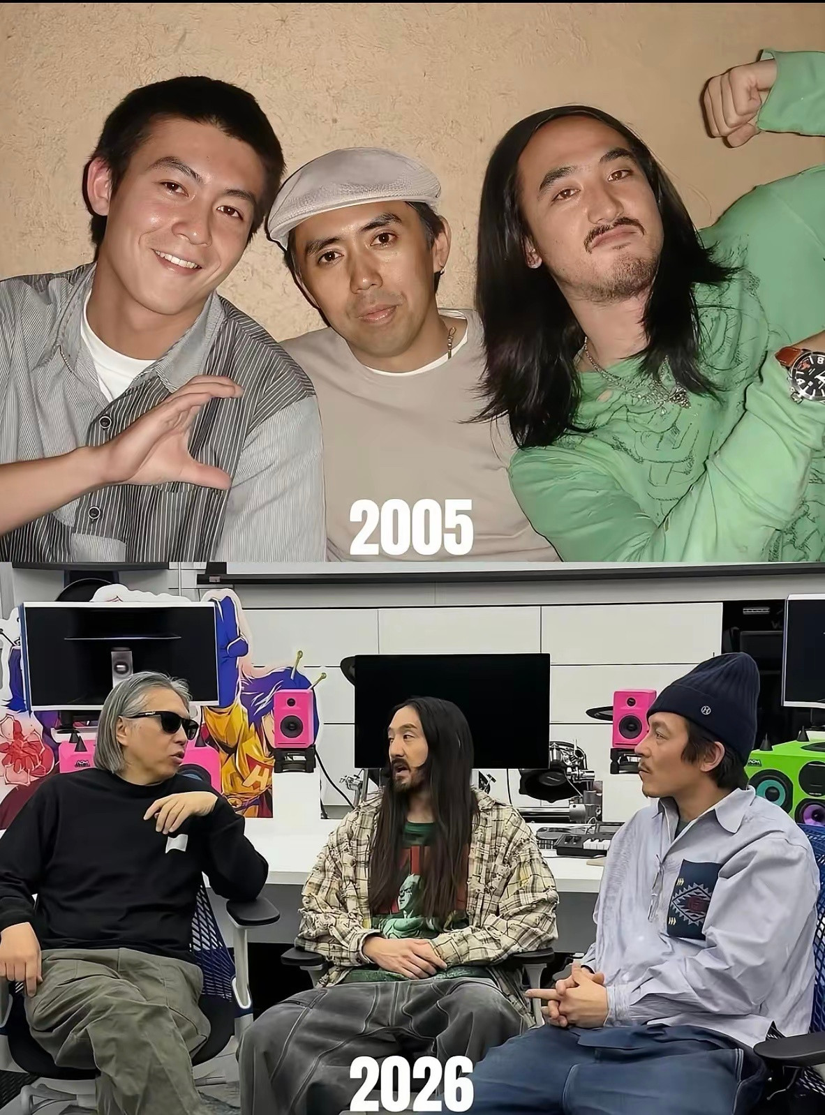 这三人发量真顽强，20多年过去了，头发依然那么多