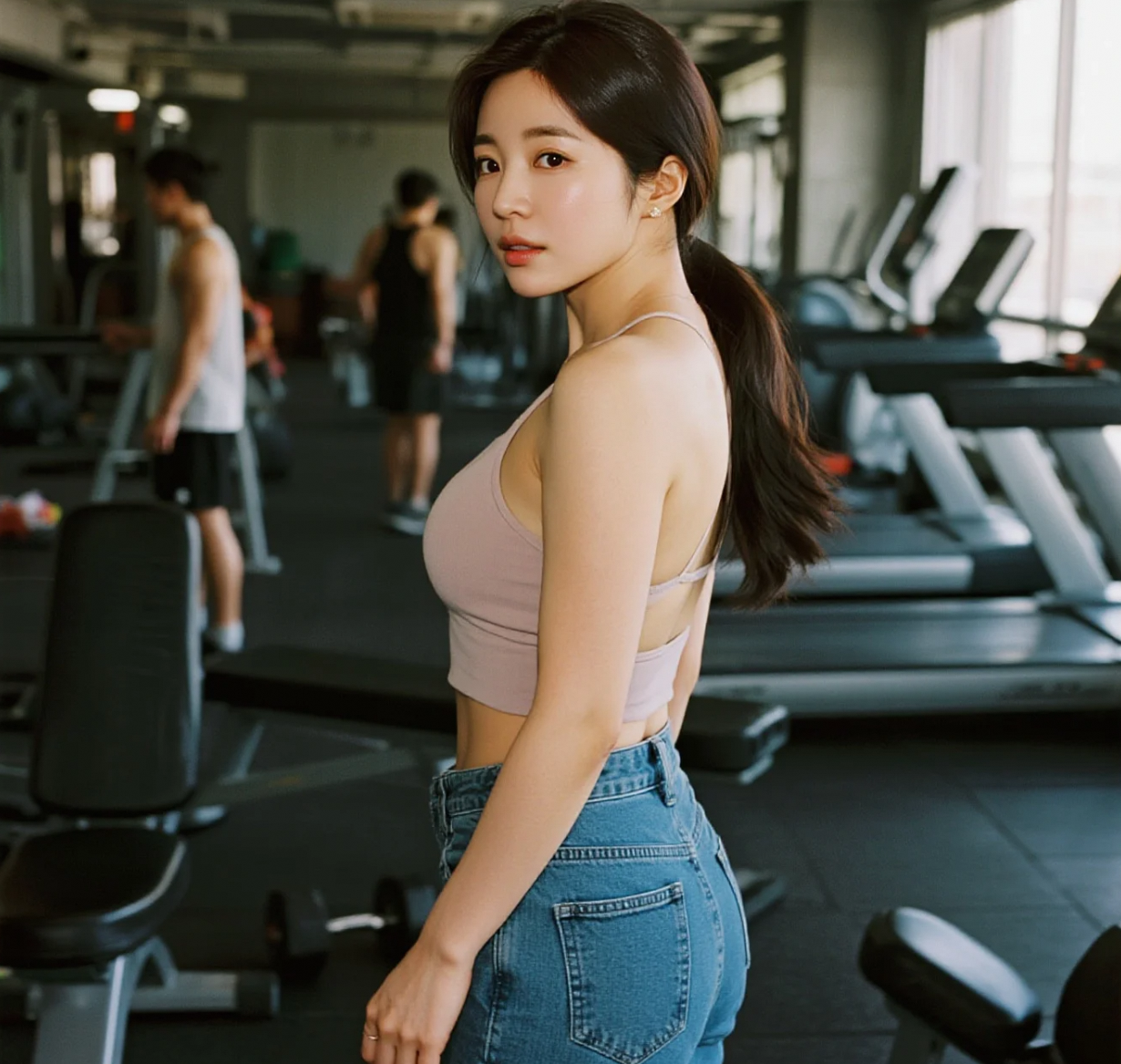 健身房里的风景线：美女们的力量之美