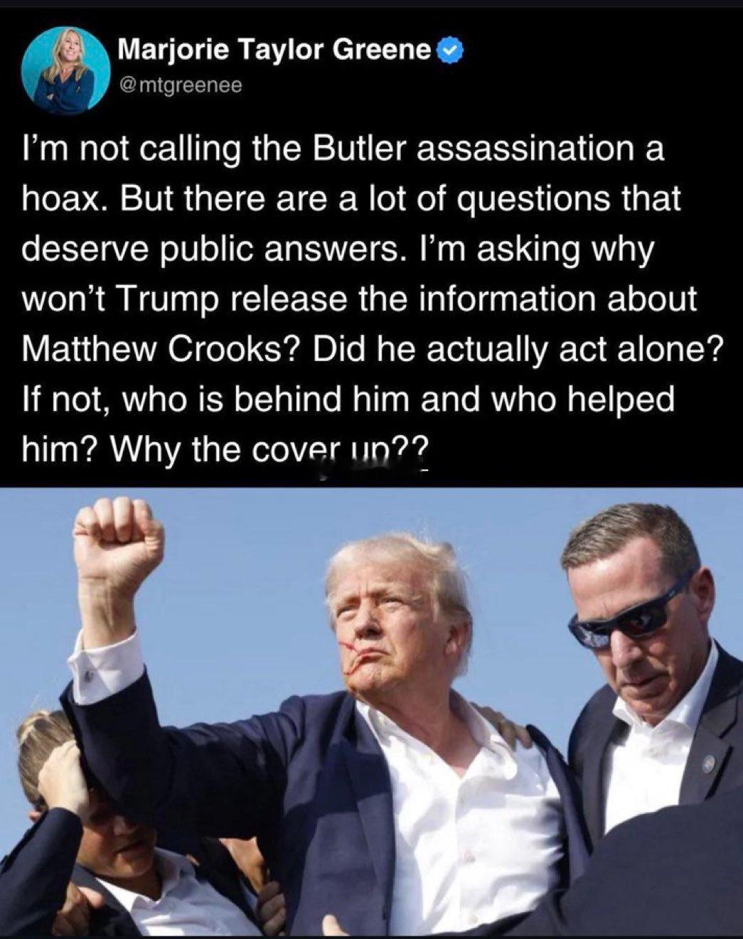 越来越多的人开始质疑川普遇刺案了。