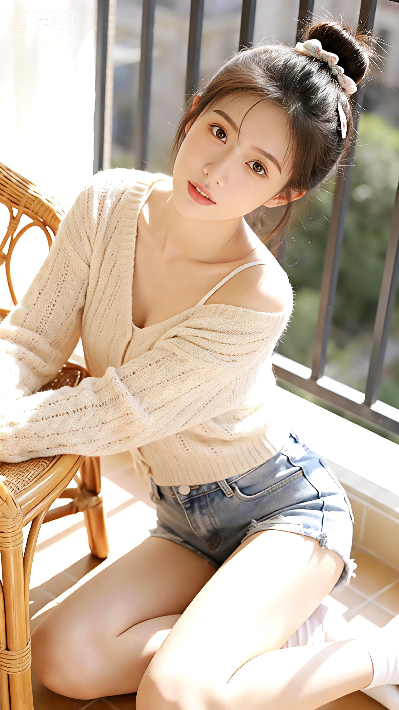 藤椅微摇沐暖阳，慵懒温柔自芬芳。豆包壁纸