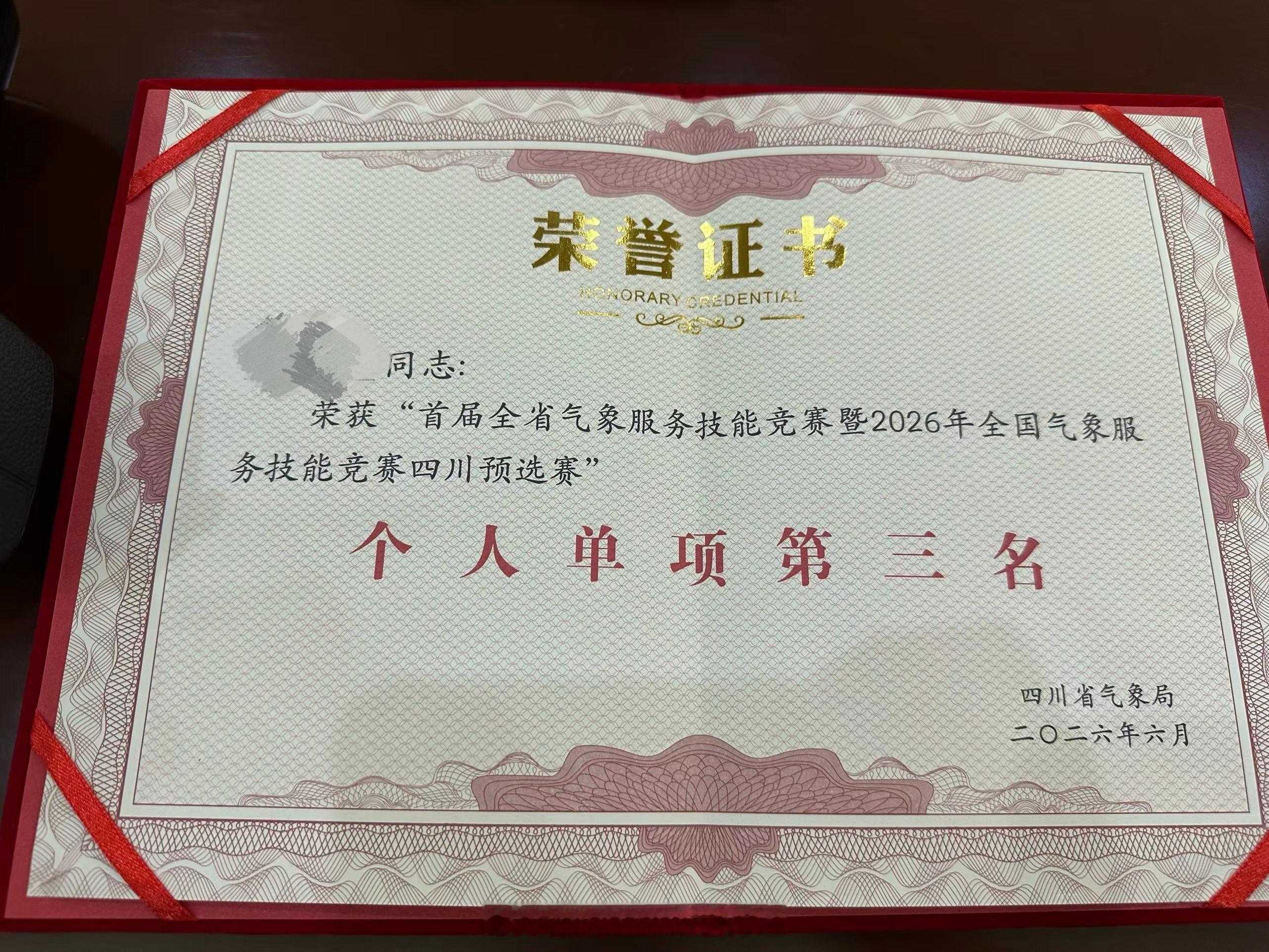 恭喜我的朋友获奖！