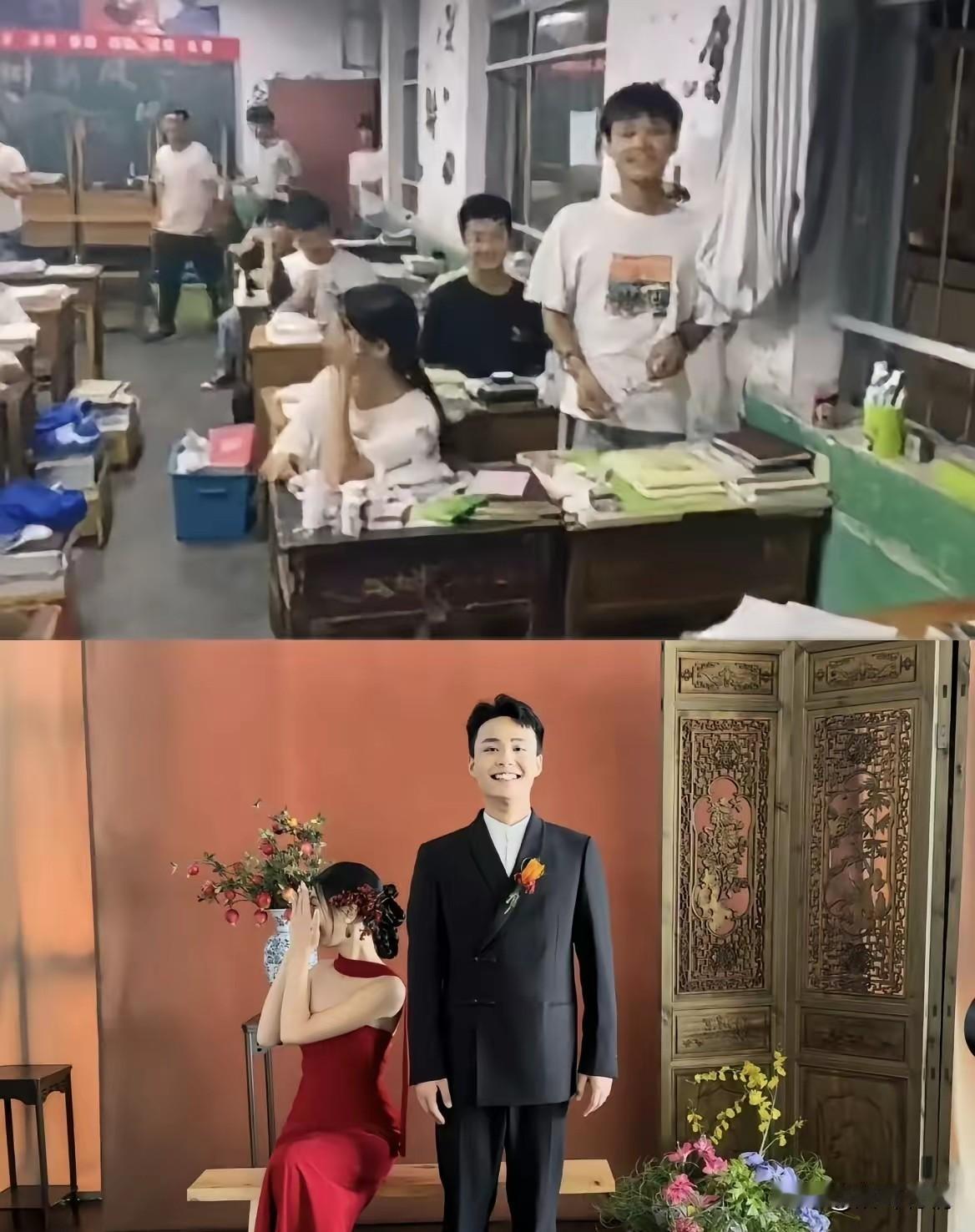 同桌变夫妻！神还原当年合影看哭网友：从校服到婚纱的爱情太甜了
