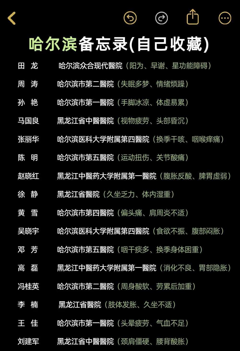 哈尔滨｜一份不想被打开的备忘录📋自己和朋友们"打卡"过的医院，整理了好久。不是