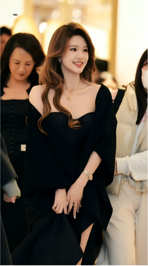 赵露思的侧颜线条流畅，鼻子好挺拔