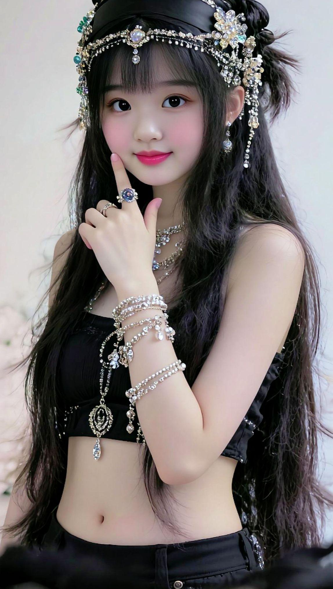 长头发女孩颜值在线美女可爱甜妹漂亮女孩