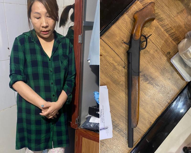 越南兴原县警方抓获的女毒贩没收物证：海洛因37.05克、手机1部、小秤1个。此