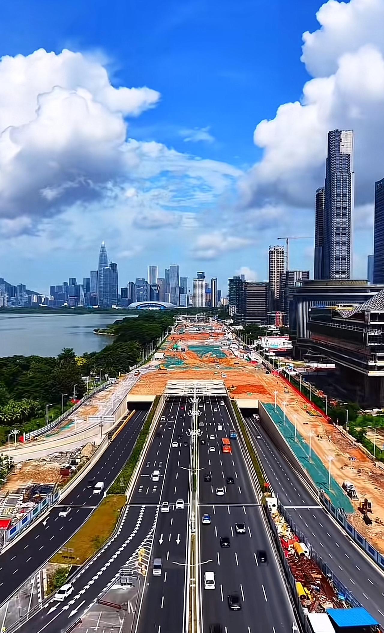 深圳滨海大道欢乐海岸至深圳湾口岸一镜到底！