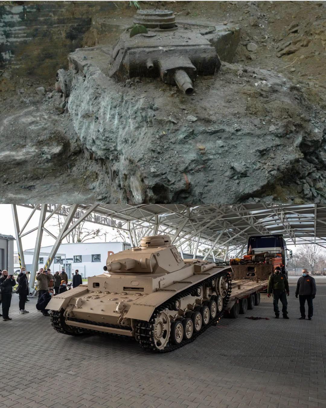 一辆德国**三号坦克（PanzerkampfwagenIII）**在挪威巴杜福
