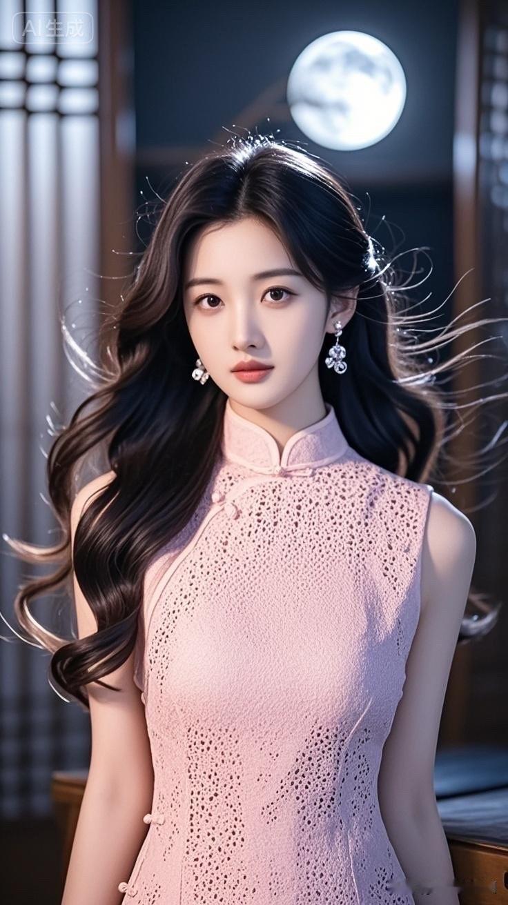 古典美人，月色下的优雅韵味