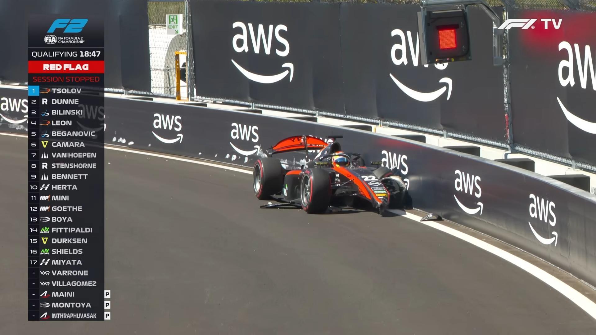 F2马德里站周五排位赛，第二次红旗……F12026F1西班牙大奖赛​​