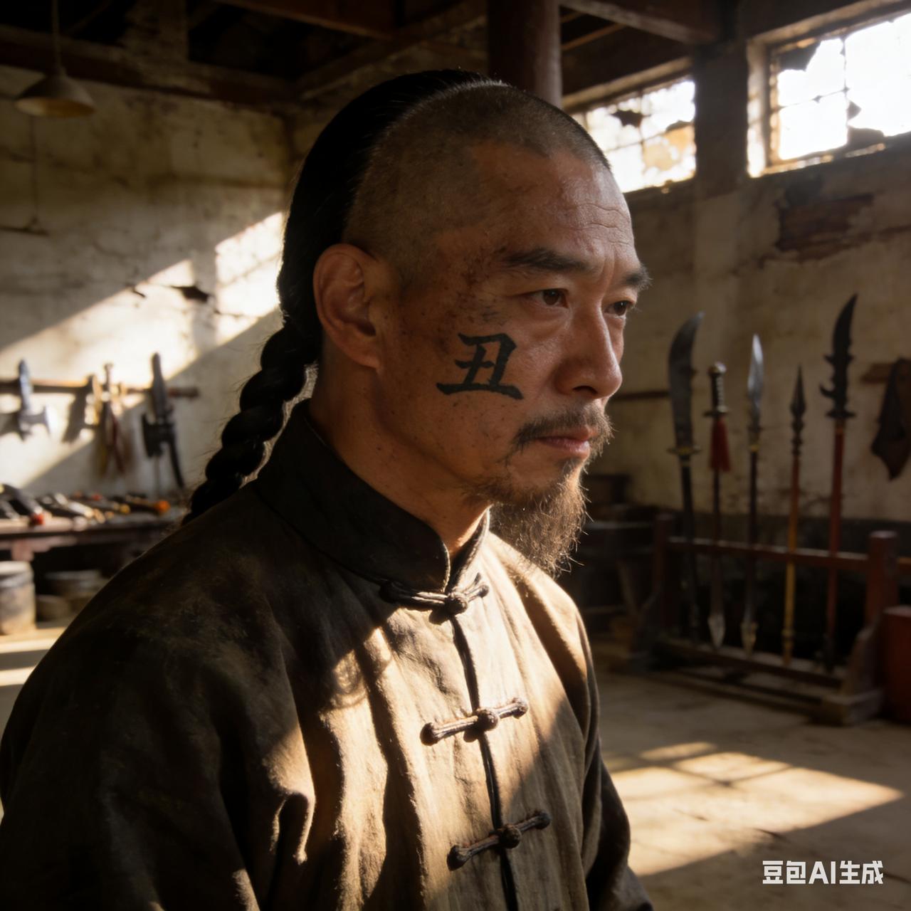 清末时，潭州有位名叫颜师圣的武师，武功精湛，在湘鄂一带罕逢敌手。但他脸上却刺着