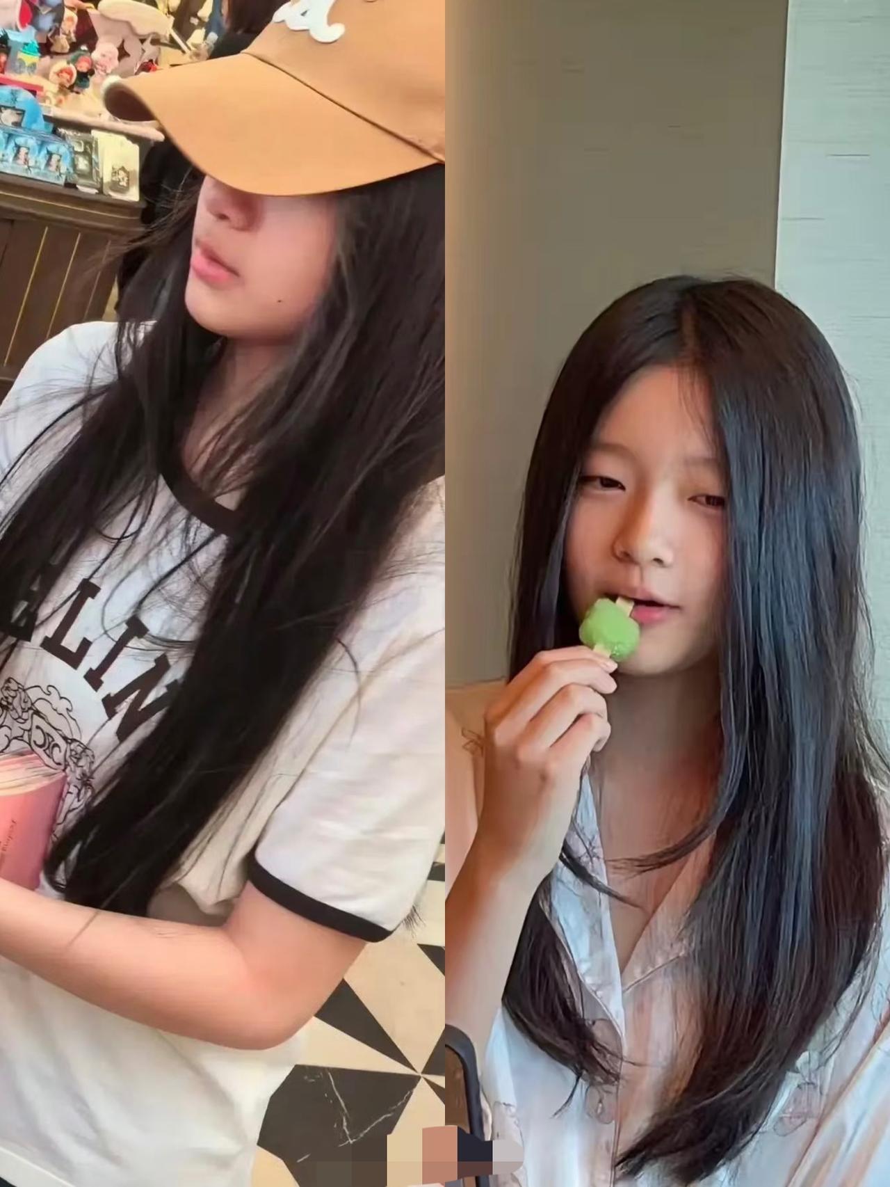 现在，才发现，小玥儿其实五官比小s三孩子长的好看，天然的美，脸型更是完美