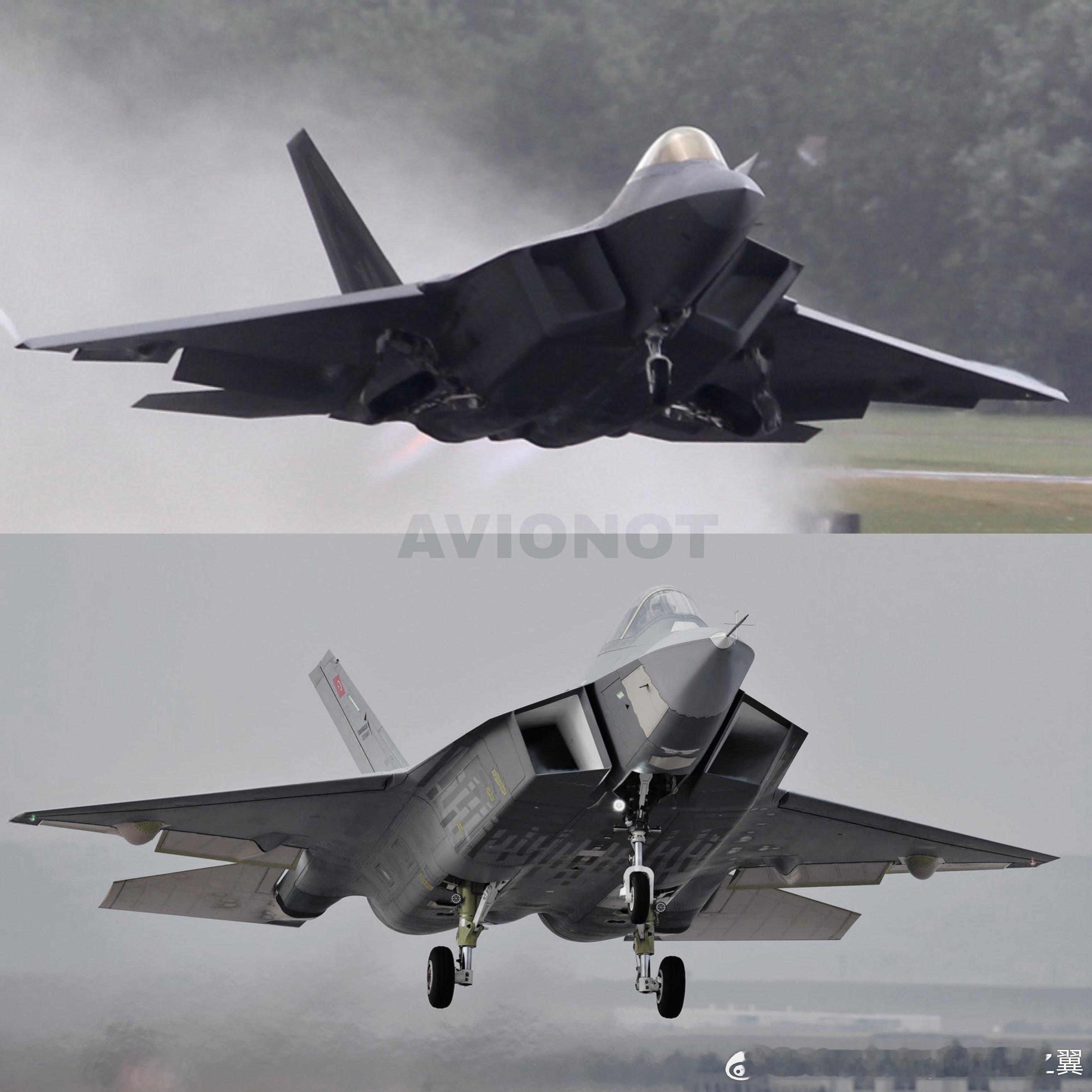 F-22和KAAN同角度对比​​​